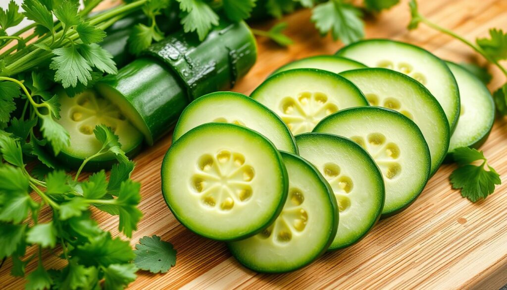 Sliced Asian Cucumbers