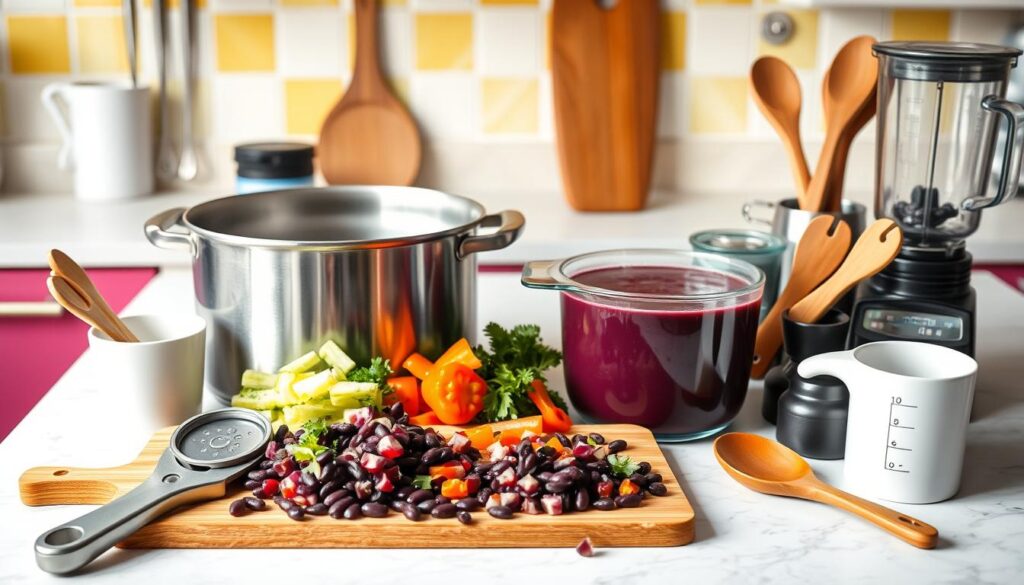 kitchen equipment for black bean soup