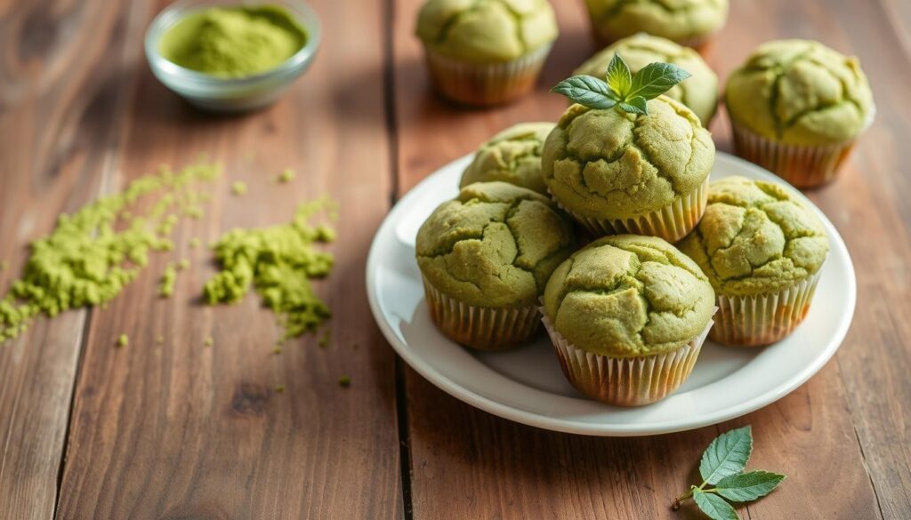 matcha powder muffins